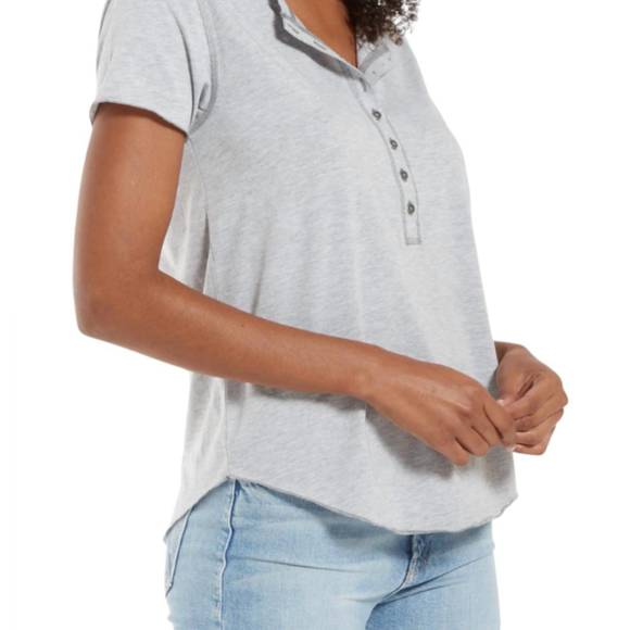 NEW Z SUPPLY sienna henley tee in grey - Picture 1 of 2